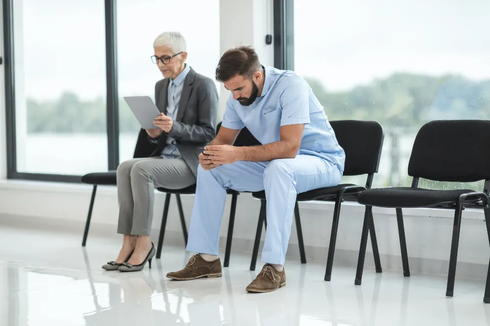 Salle d'attente de clinique propre et accueillante